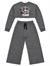 Denokids Kız Çocuk Peace Flower Crop Sweatshirt Eşofman Takımı Antrasit CFF-26S1-051