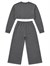 Denokids Kız Çocuk Peace Flower Crop Sweatshirt Eşofman Takımı Antrasit CFF-26S1-051