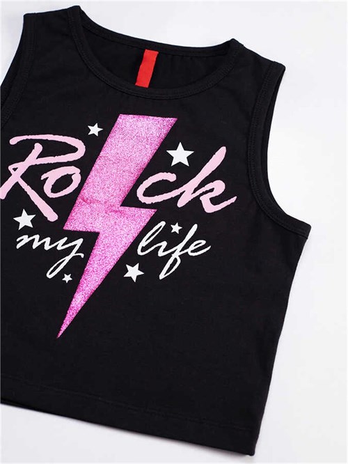 Denokids Kız Çocuk Rock Life Crop Top Şort Takım MS-21Y1-020
