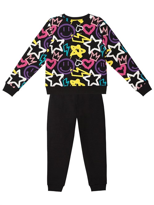 Denokids Kız Çocuk Street Style Eşofman Takımı Siyah MS-23S1-050