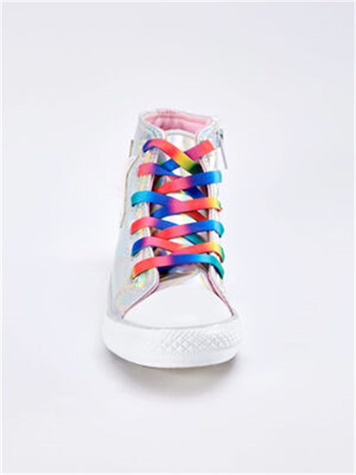 Denokids Kız Çocuk Unicorn Hologramlı Sneaker Gri Metalic CFF-19S1-269