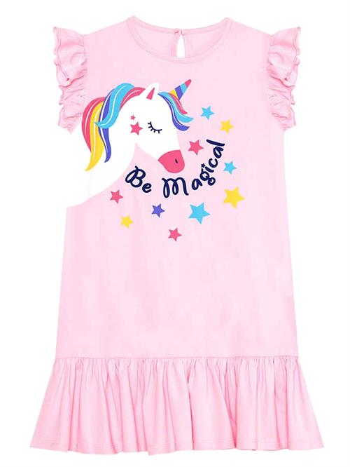 Denokids Kız Çocuk Unicorn Magic Elbise Pembe CFF-24Y1-079
