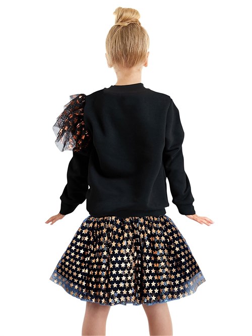 Denokids Kız Çocuk Yıldız Siyah Tüllü Tütü Etek Siyah CFF-25S1-035