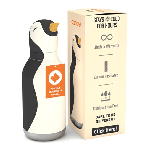 Globber Asobu Bestle Bottle Pipetli Çelik Suluk Penguin SBV44-PENGUIN