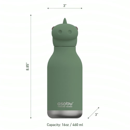 Globber Asobu Bestle Bottle Pipetli Çelik Suluk Dinosaur SBV44-DINOSAUR