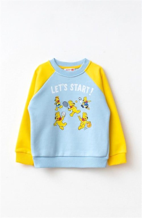 Haribo Erkek Çocuk Baskılı Sweatshirt Sarı SW306