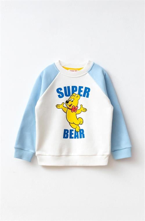 Haribo Erkek Çocuk Baskılı Sweatshirt Mavi SW301