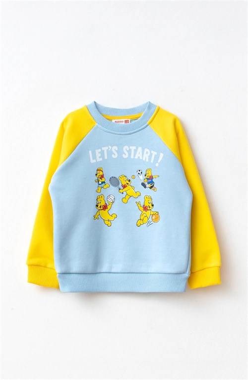 Haribo Erkek Çocuk Baskılı Sweatshirt Sarı SW306