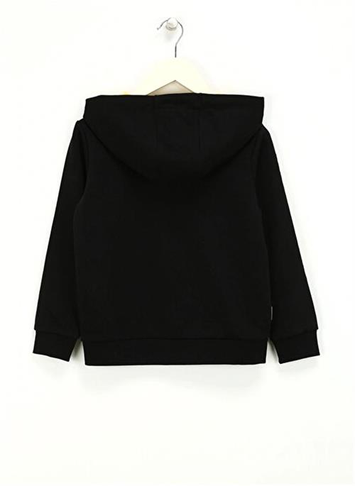 Haribo Erkek Çocuk Nakışlı Fermuarlı Sweatshirt Siyah HRBTXT319