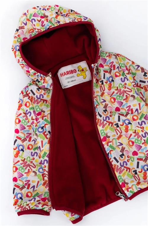 Haribo Kız Çocuk Alfabe Desenli Mont Krem OUT03F