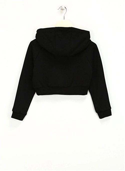 Haribo Kız Çocuk Kabartmalı Crop Sweatshirt Siyah HRBTXT311