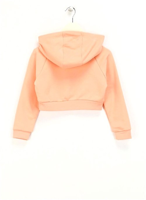 Haribo Kız Çocuk Kabartmalı Crop Sweatshirt Somon HRBTXT311