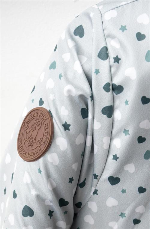 Haribo Kız Çocuk Kalpli Çift Taraflı Mont Mint Yeşil M204