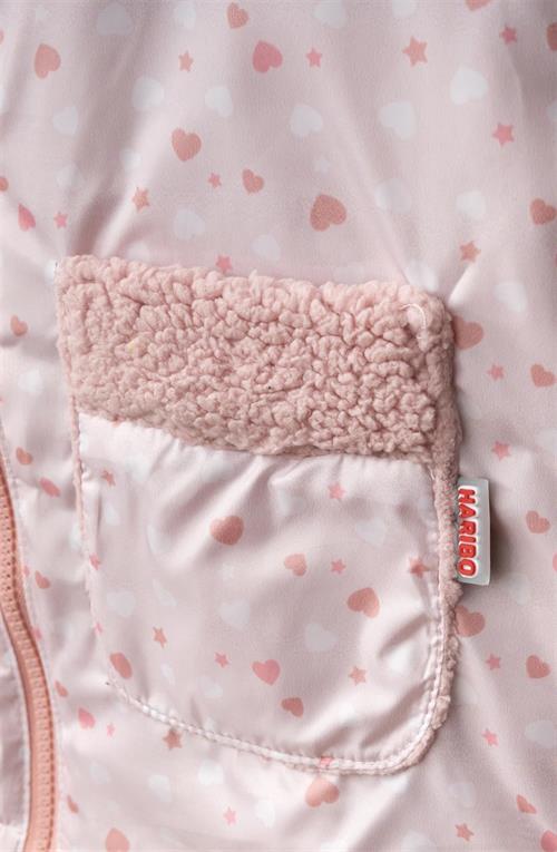 Haribo Kız Çocuk Kalpli Çift Taraflı Mont Pudra M204