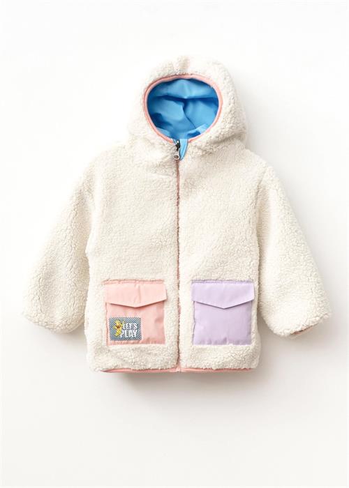 Haribo Kız Çocuk Polar Çift Taraflı Mont Mavi/Lila P102