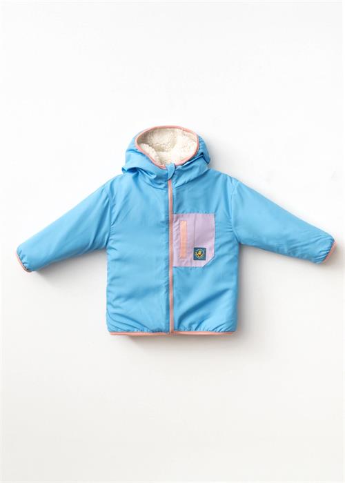 Haribo Kız Çocuk Polar Çift Taraflı Mont Mavi/Lila P102