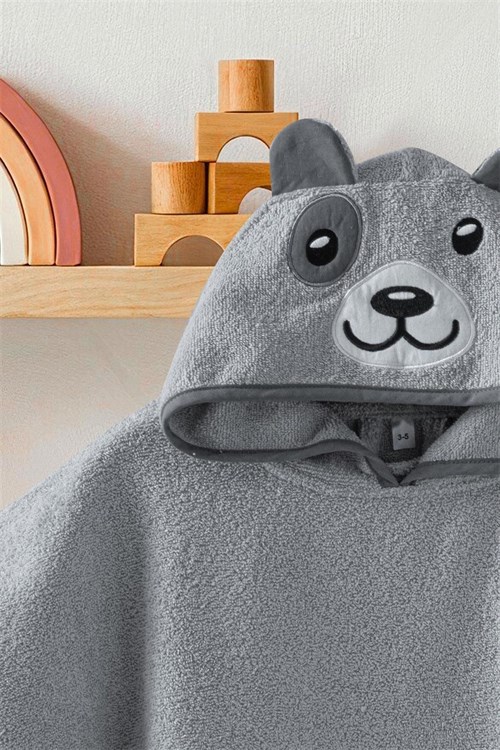 Kanz Bebek Bear Havlu Panço Gri KNZ-038