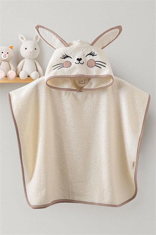 Kanz Bebek Bunny Havlu Panço Krem KNZ-038