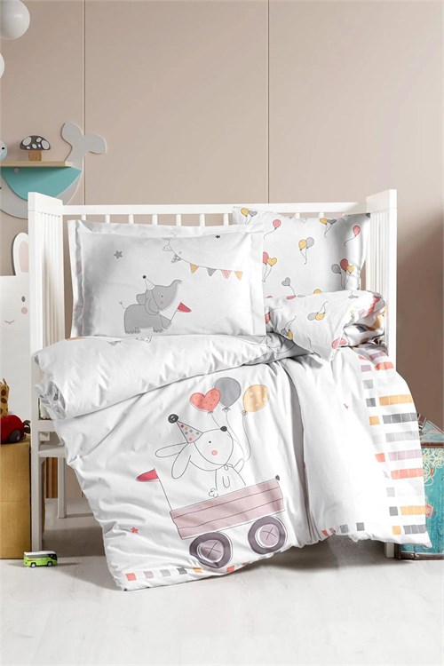 Kanz Bebek Elephant Pamuklu 4 Parça Nevresim Takımı KNZ-001