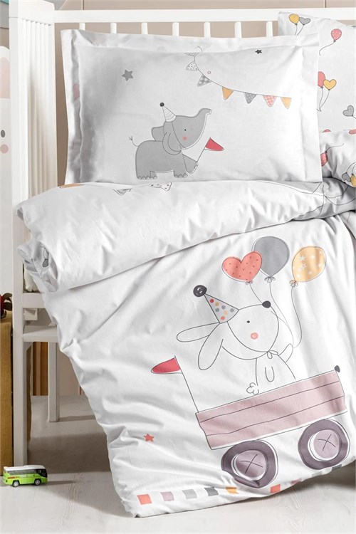 Kanz Bebek Elephant Pamuklu 4 Parça Nevresim Takımı KNZ-001