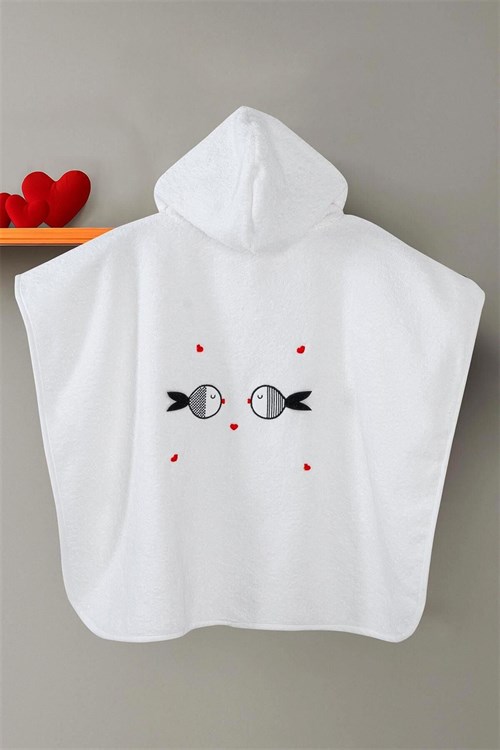 Kanz Bebek Fish Havlu Panço Beyaz KNZ-038