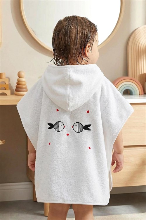Kanz Bebek Fish Havlu Panço Beyaz KNZ-038