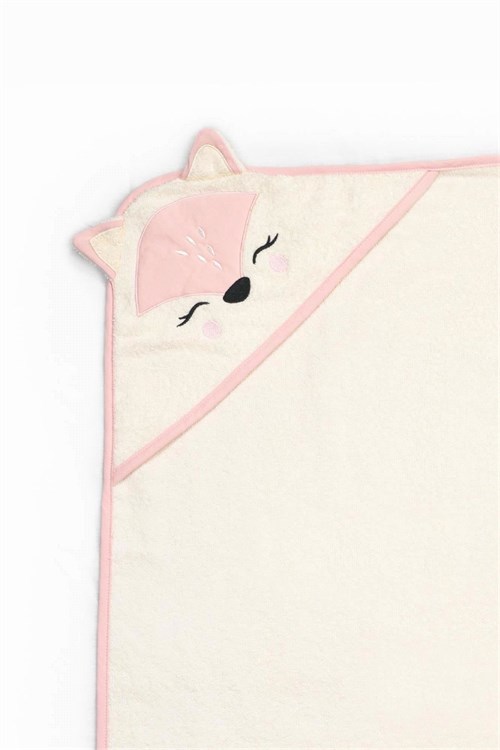 Kanz Bebek Fox Havlu Kundak 75*75  Pudra KNZ-037