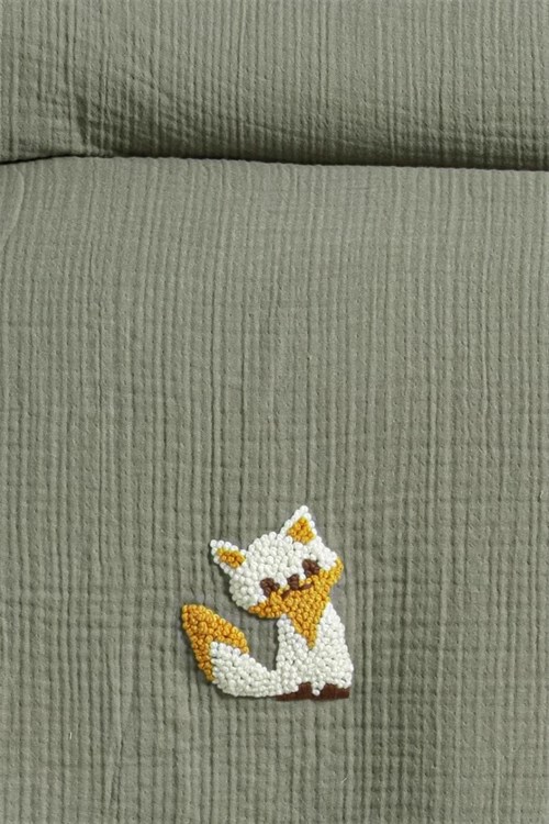 Kanz Bebek Volpe Fırfırlı Müslin 4 Parça Nevresim Takımı Mint KNZ-020