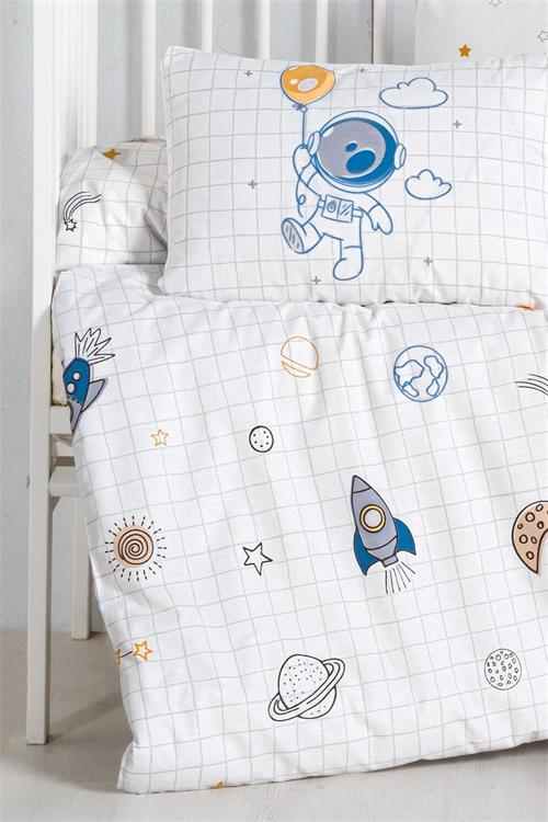 Kanz Erkek Bebek Space Pamuklu 4 Parça Nevresim Takımı KNZ-001