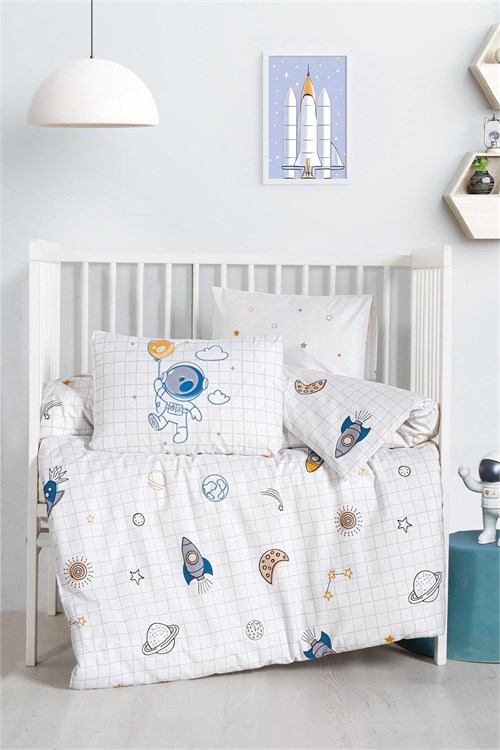 Kanz Erkek Bebek Space Pamuklu 4 Parça Nevresim Takımı KNZ-001