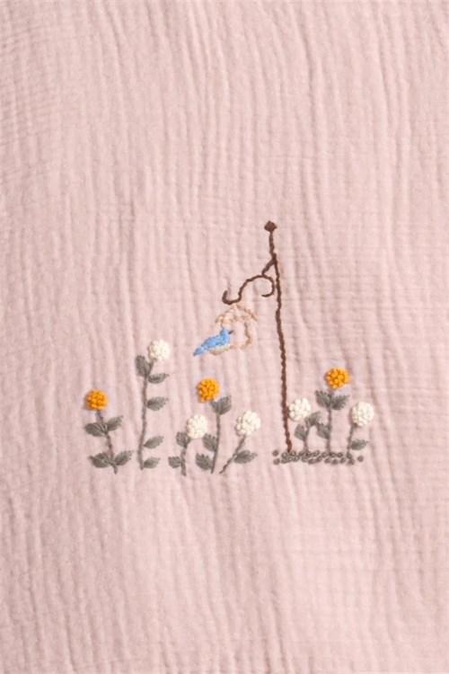 Kanz Kız Bebek Fiore Fırfırlı Müslin 4 Parça Nevresim Takımı Pembe KNZ-020