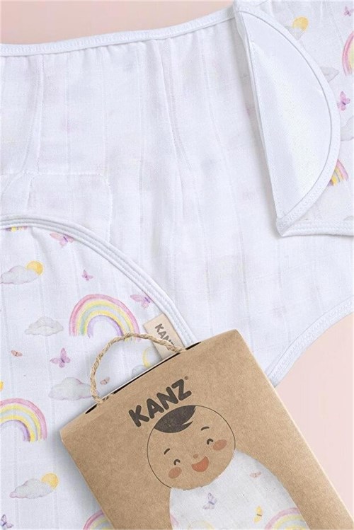 Kanz Kız Bebek Rainbow Müslin Kundak KNZ-014