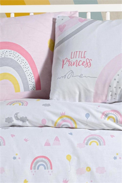 Kanz Kız Bebek Rainbow Pamuklu 4 Parça Nevresim Takımı KNZ-001