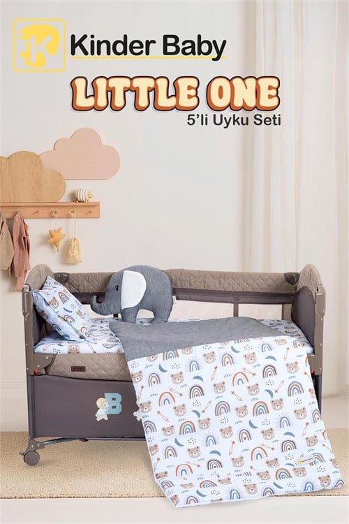 Kinder Baby Little One 5li Oyun Parkı Uyku Seti Mavi Ayıcık