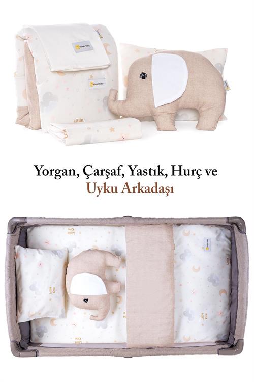 Kinder Baby Little One 5li Oyun Parkı Uyku Seti Bej