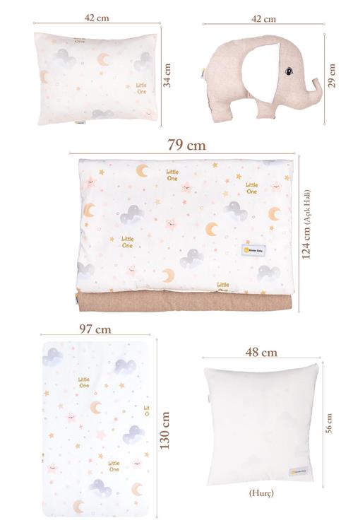 Kinder Baby Little One 5li Oyun Parkı Uyku Seti Bej