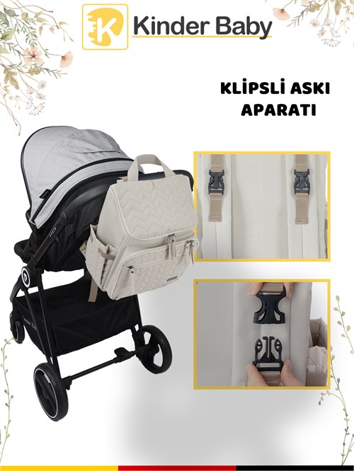 Kinder Baby Merlin Anne Bebek Bakım Çantası Bej