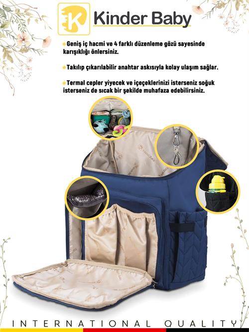 Kinder Baby Merlin Anne Bebek Bakım Çantası Lacivert