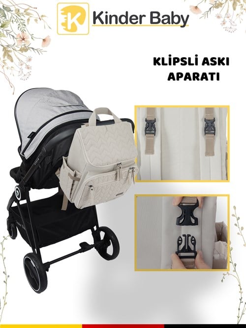 Kinder Baby Merlin Anne Bebek Bakım Çantası Bej