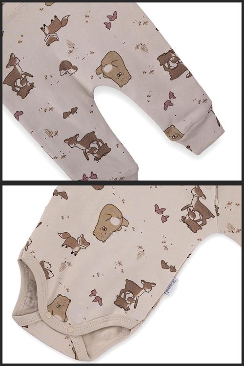 Kinder Baby Mini Cayzen Bebek Geyik Desenli 3lü Takım Bej 4019