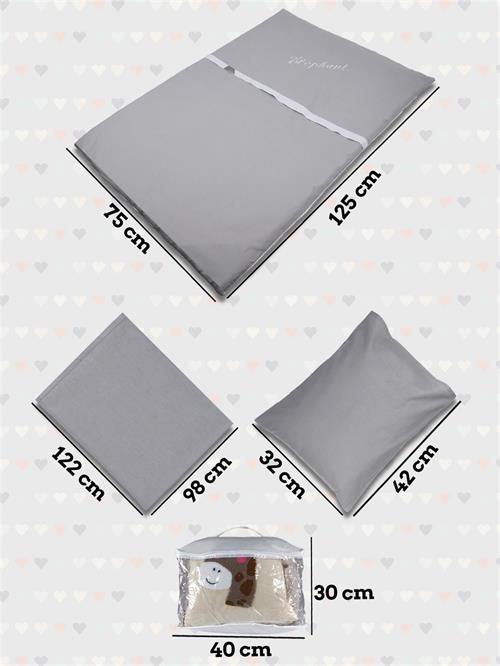 Kinder Baby Oyun Parkı Uyku Seti Gri Fil 1010