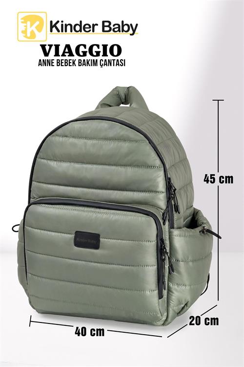 Kinder Baby Viaggio Termal Biberon Çantalı ve Alt Açma Pedli Mint Bebek Bakım Çantası