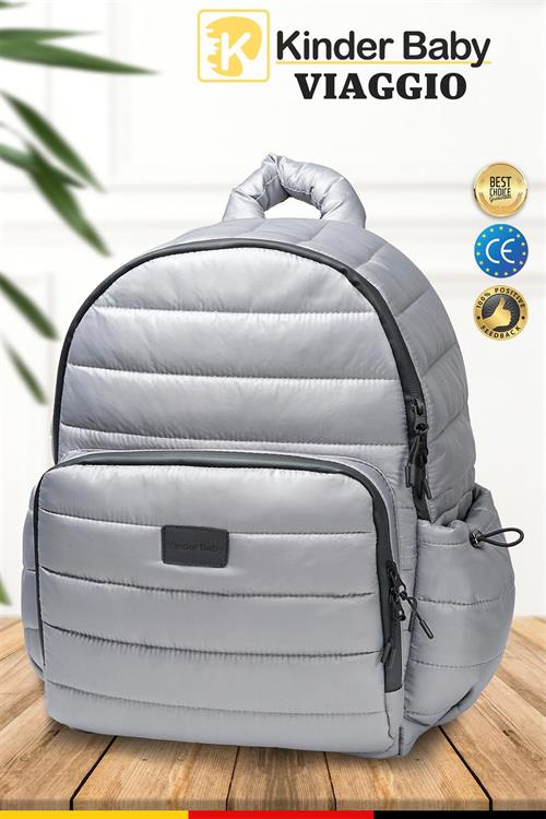 Kinder Baby Viaggio Termal Biberon Çantalı ve Alt Açma Pedli Açık Gri Bebek Bakım Çantası