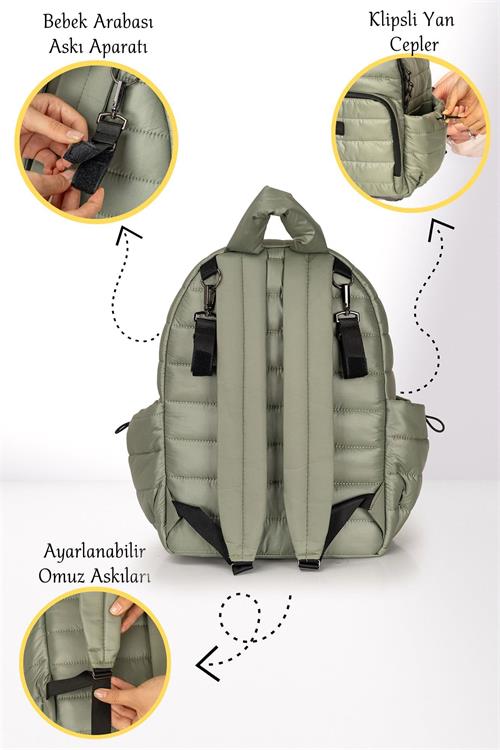 Kinder Baby Viaggio Termal Biberon Çantalı ve Alt Açma Pedli Mint Bebek Bakım Çantası