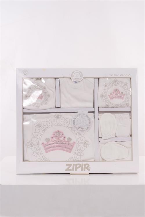 Kinder Baby Zıpır Kız Bebek Taç Model 10lu Hastane Çıkış Seti Pembe 522