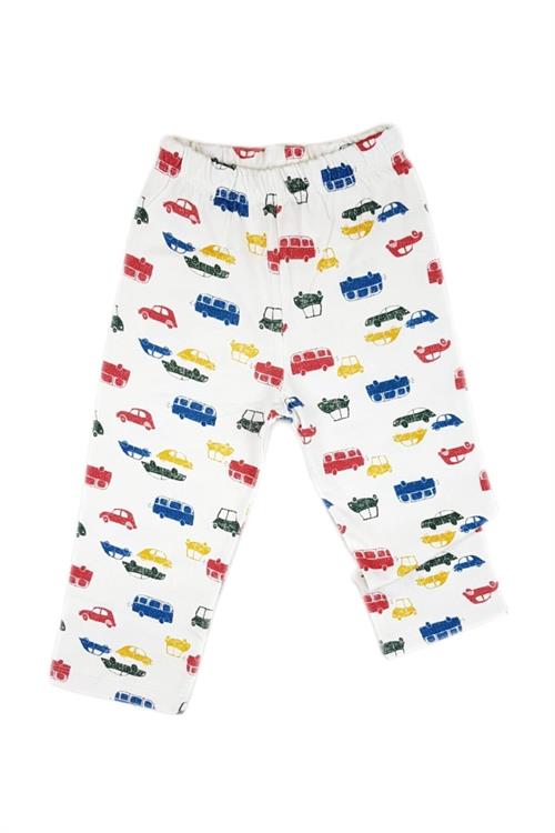 Luggi Baby Erkek Çocuk Araba Baskılı Pijama Takımı Ekru LG-5202