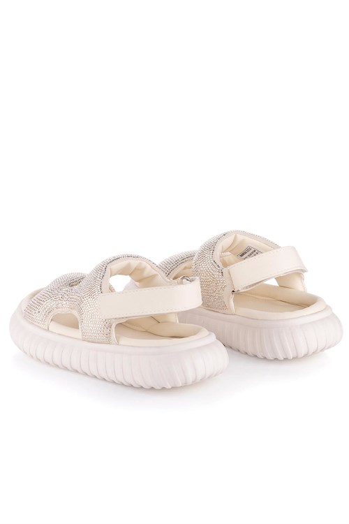 Marco Kids Kız Çocuk Taşlı Sandalet Krem 26Y846