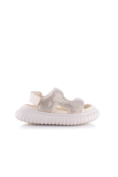 Marco Kids Kız Çocuk Taşlı Sandalet Krem 26Y845