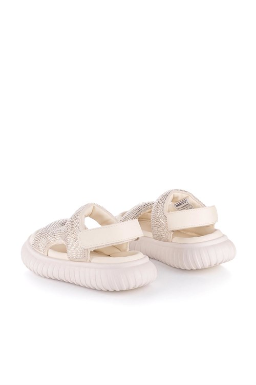 Marco Kids Kız Çocuk Taşlı Sandalet Krem 26Y845