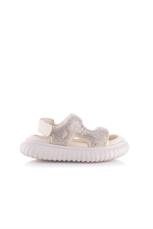 Marco Kids Kız Çocuk Taşlı Sandalet Krem 26Y845